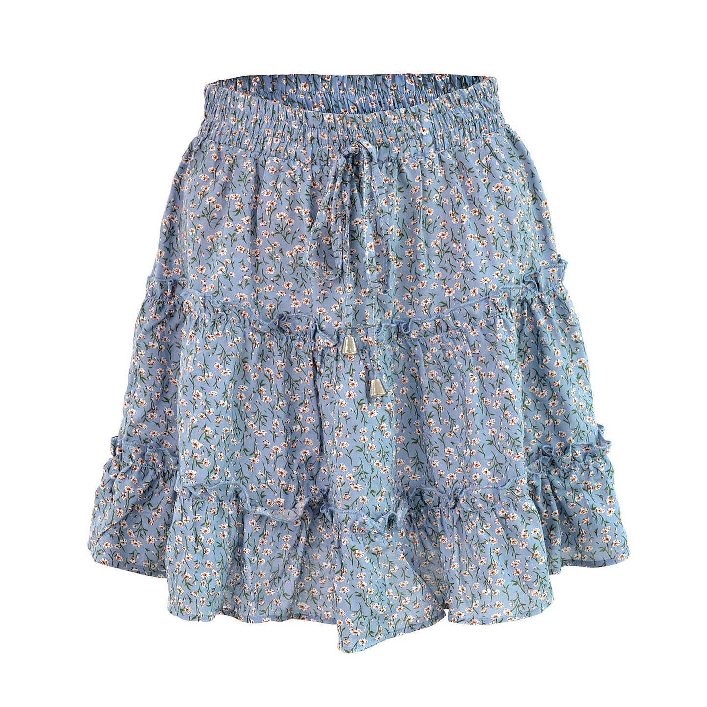 Women's Summer High Waist Ruffles Floral Printing Skirts