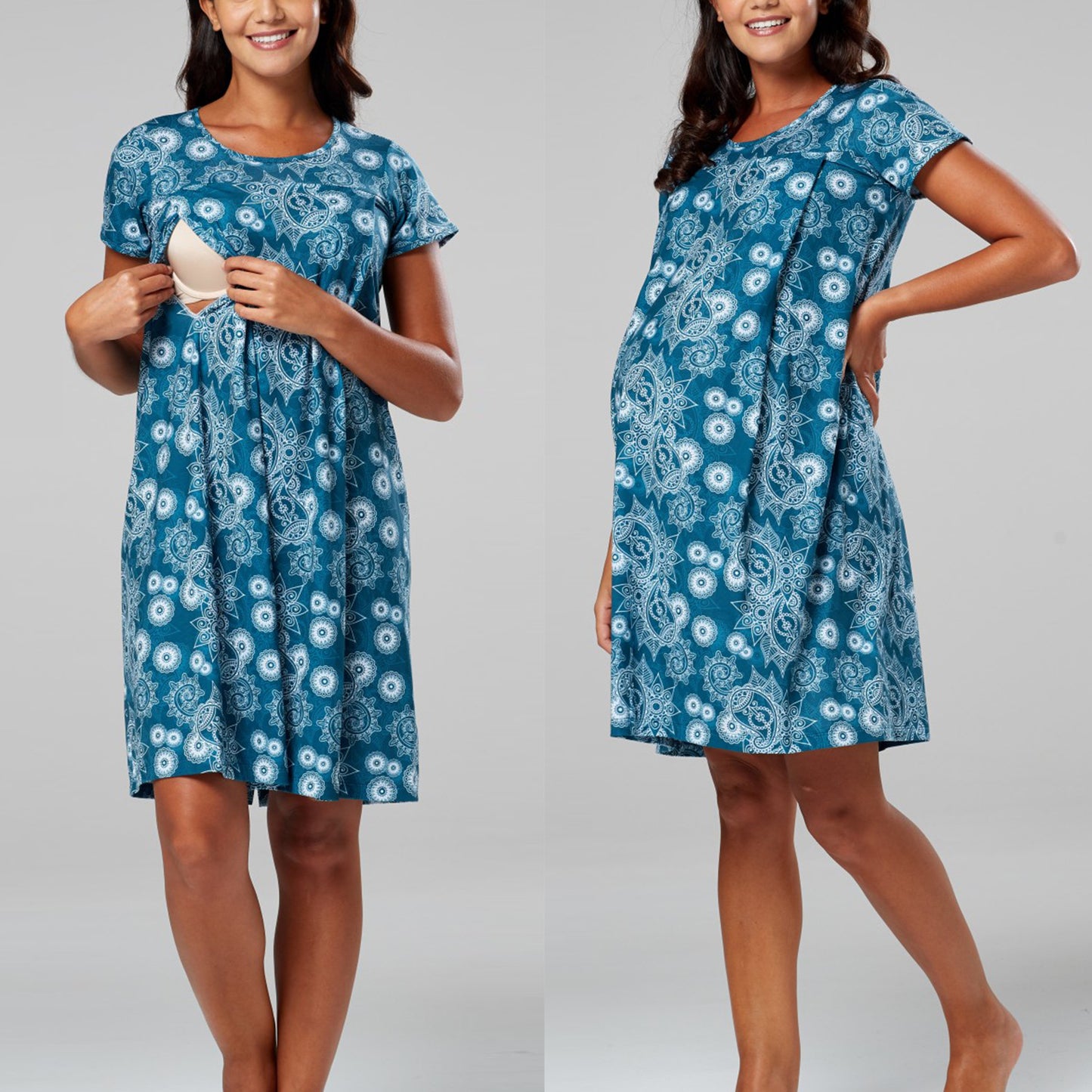 Dot Print Delivery Hospital Sleeve Two Dresses