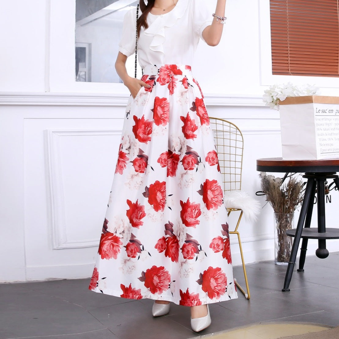 Women's Retro Dots Large Swing Dress Skirts