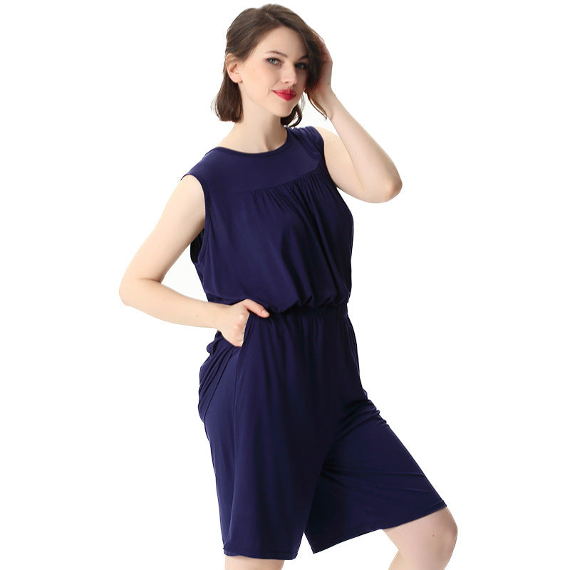 Women's Casual Loose Stretch Cotton Home Two-piece Plus Size