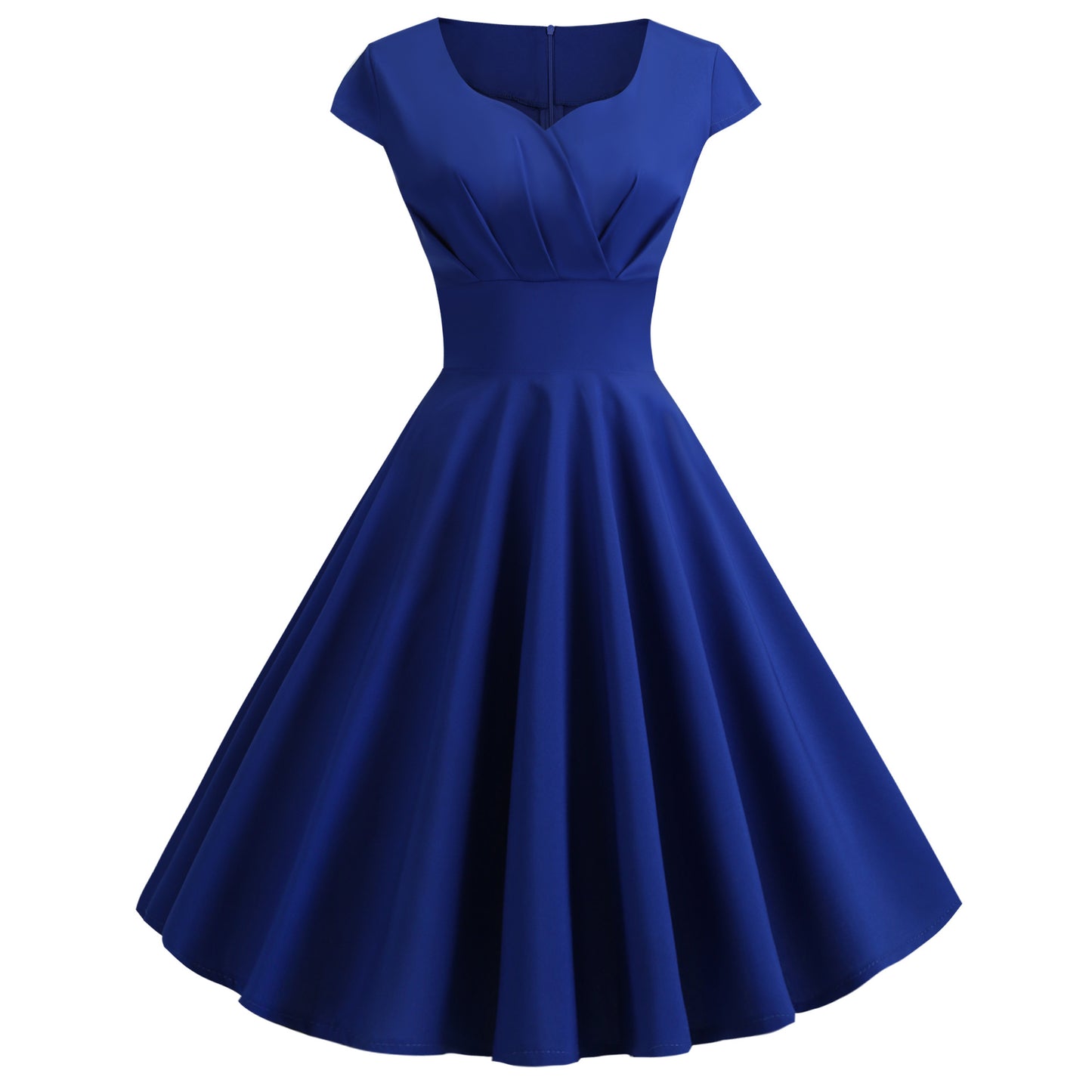 Retro Collar Sleeve High Waist Big Swing Dresses