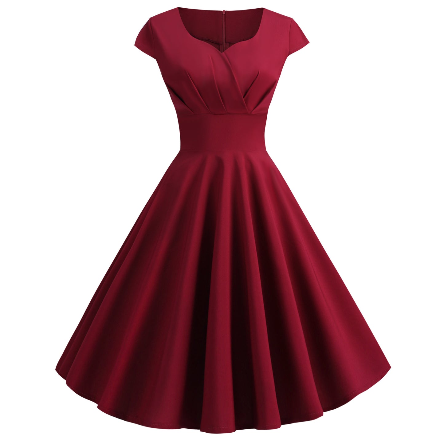 Retro Collar Sleeve High Waist Big Swing Dresses