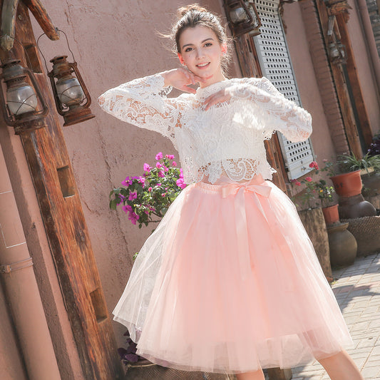 Fashion 7 Layers Tulle Ballet Style Gauze Skirts