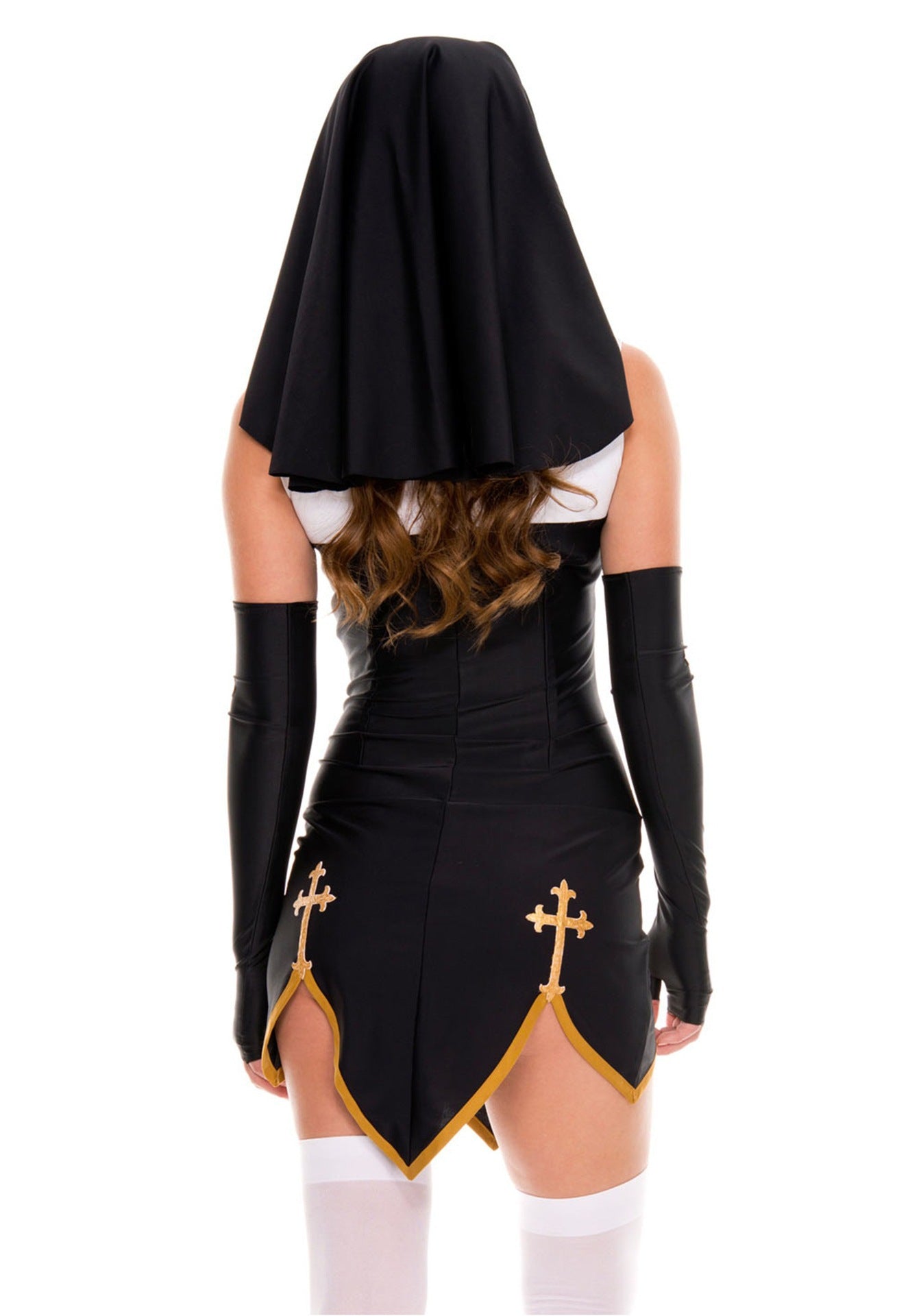 Jeu de costumes d'Halloween pour les nonnes en lingerie sexy