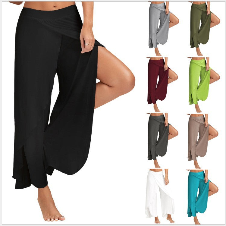 Pantalon de sport, fitness, yoga, jambes larges, coloré