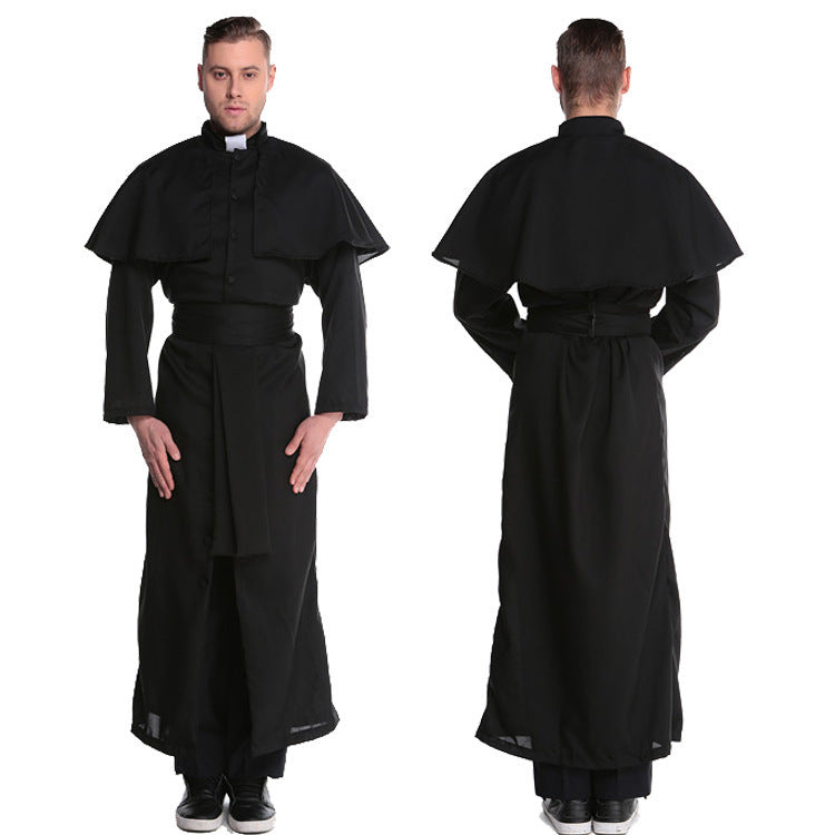 Robe cléricale noire pour femme Costumes de nonne du père Maria