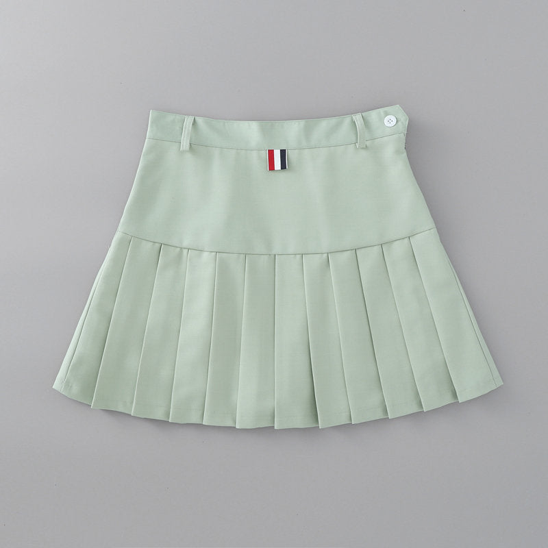 High Waist Preppy Style Quality Cotton Blend Skirts