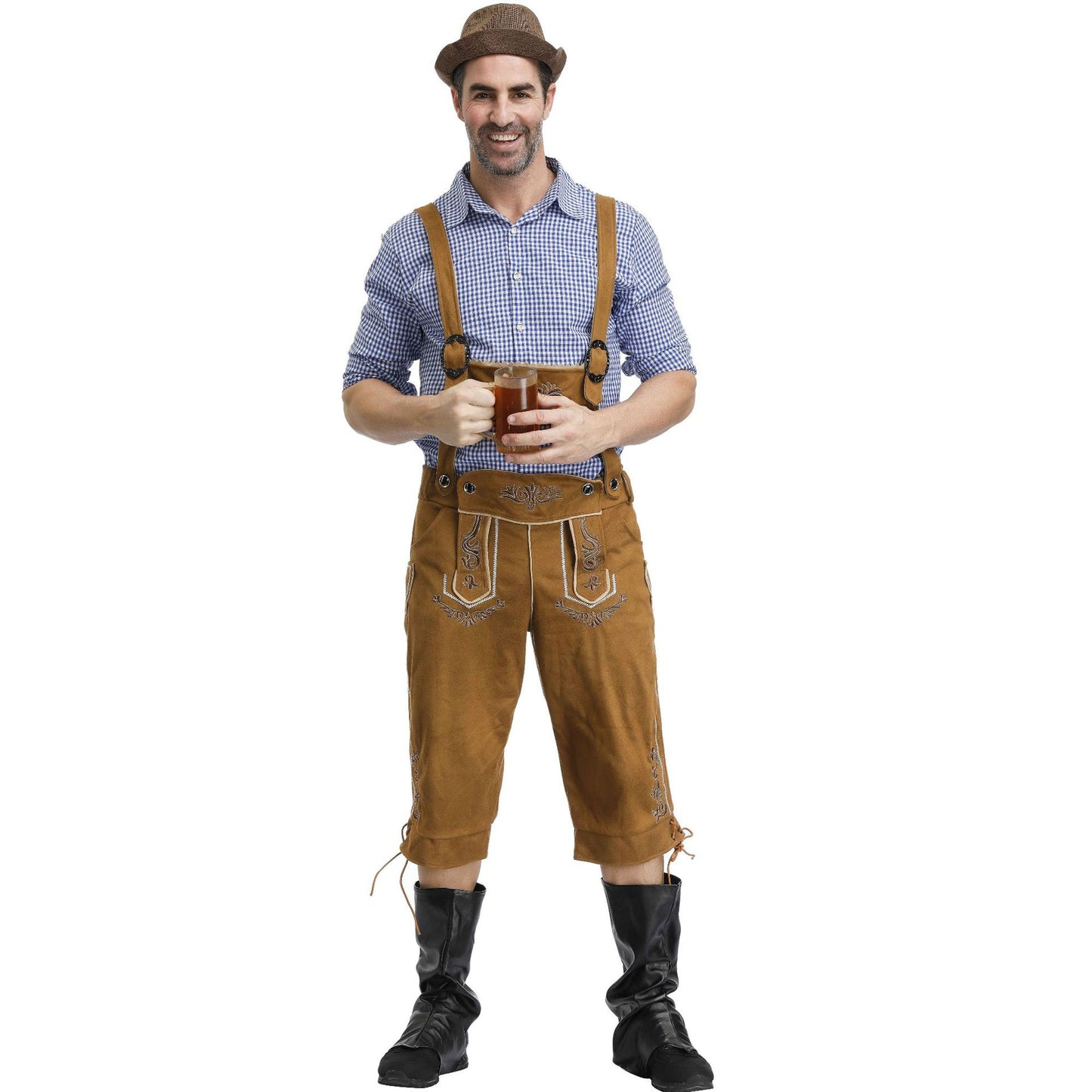 Men's German Beer Festival Overalls Suspender Costumes