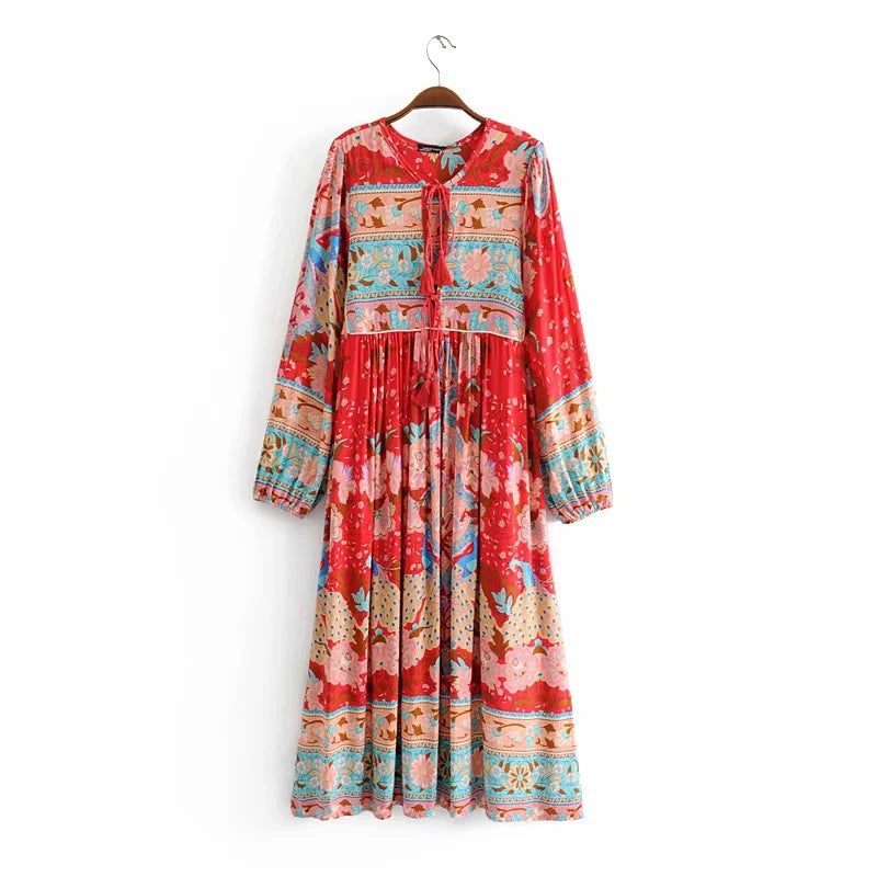 Bohemian Print Dress Floral Maxi Multiple Dresses