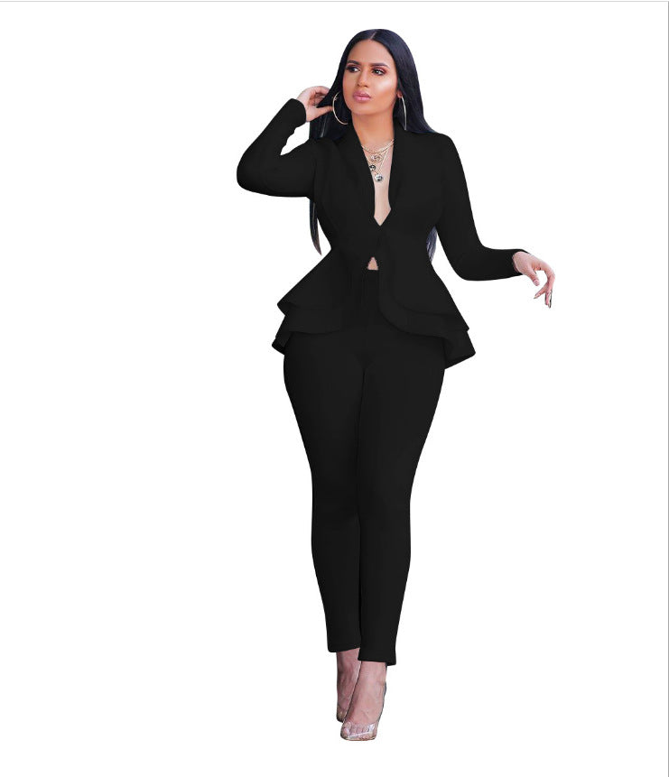 Fashion Ruffles Air Layer Business Wear Suits