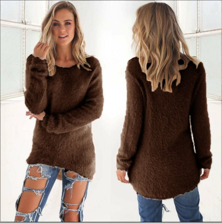 Women's Fashion Solid Color Long Sleeve Sweaters