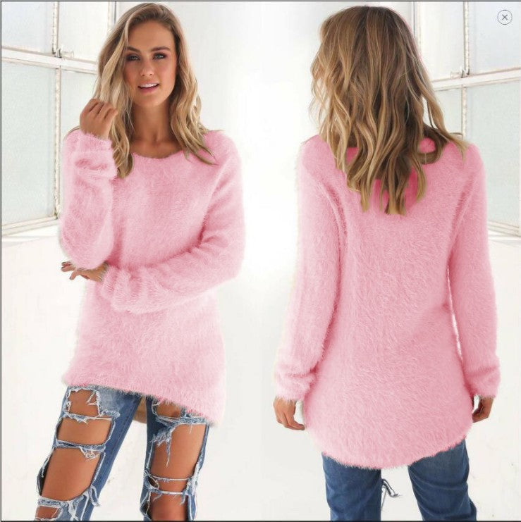 Women's Fashion Solid Color Long Sleeve Sweaters