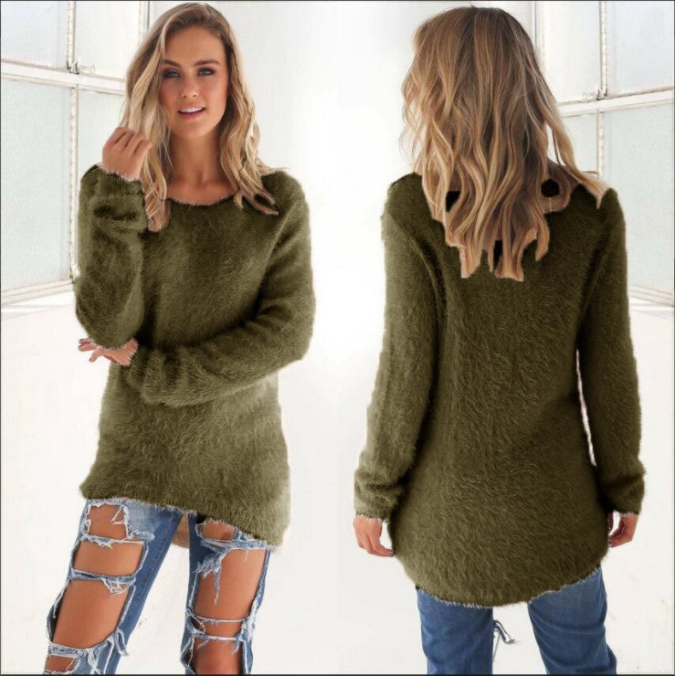 Women's Fashion Solid Color Long Sleeve Sweaters