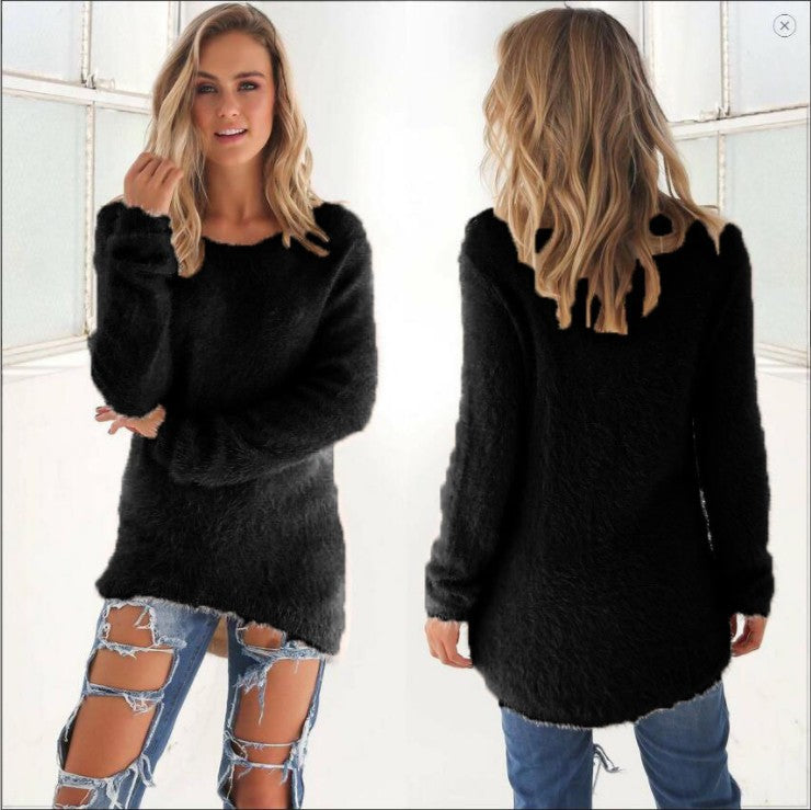 Women's Fashion Solid Color Long Sleeve Sweaters