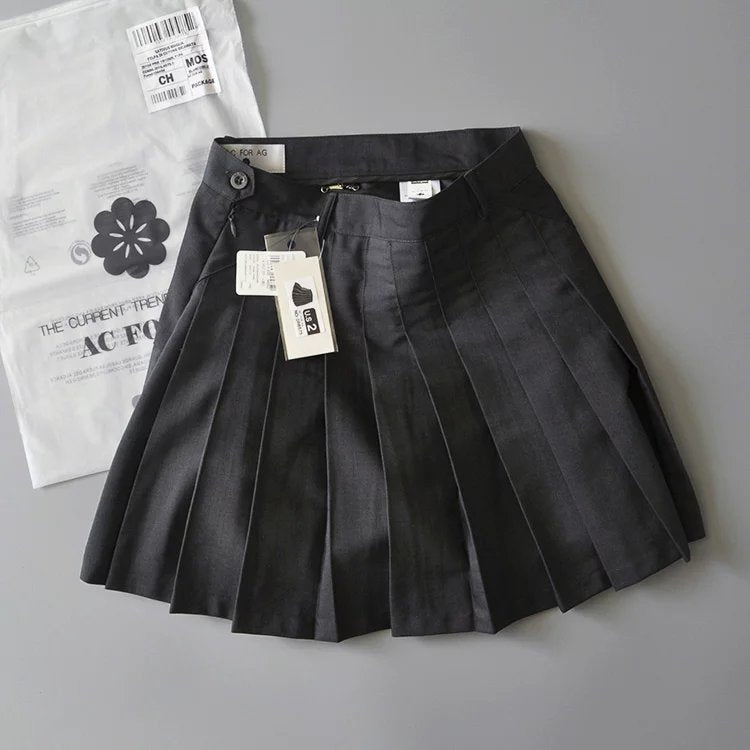 High Waist Preppy Style Quality Cotton Blend Skirts