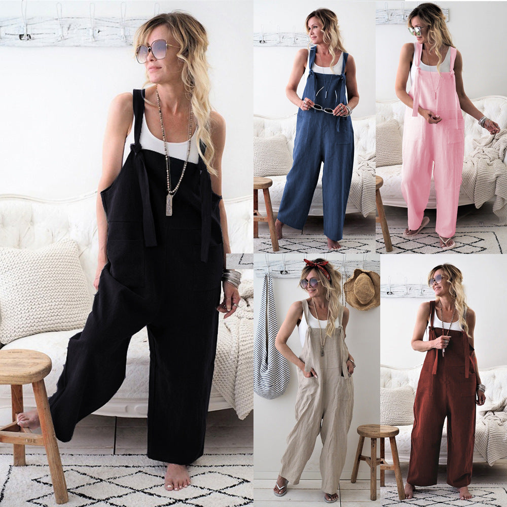 Salopette multicolore style tendance avec poches pantalon