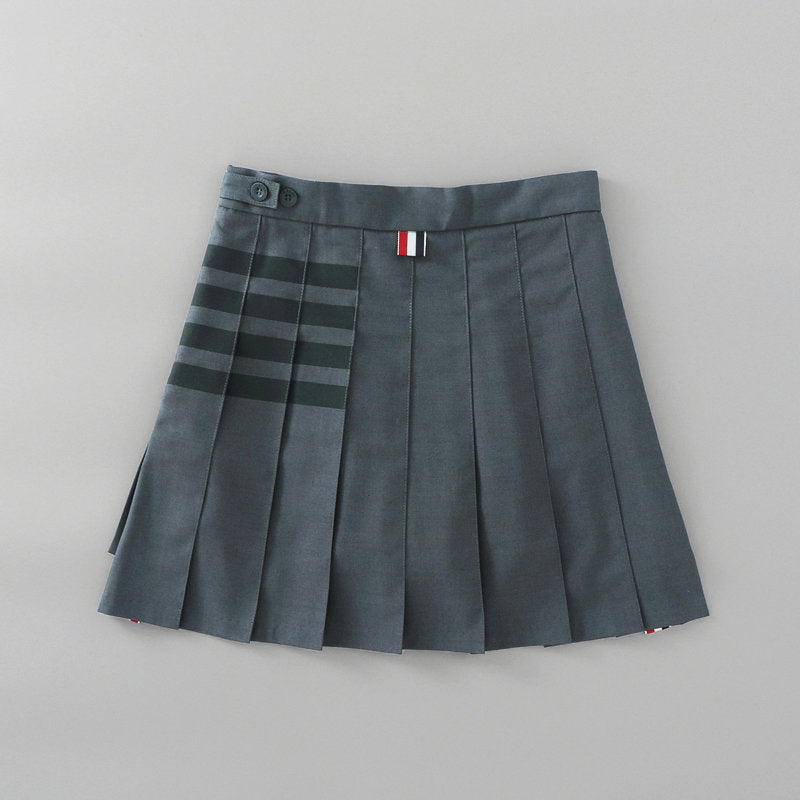 Women's Summer High Waist Preppy Style Irregular Pleated Skirts