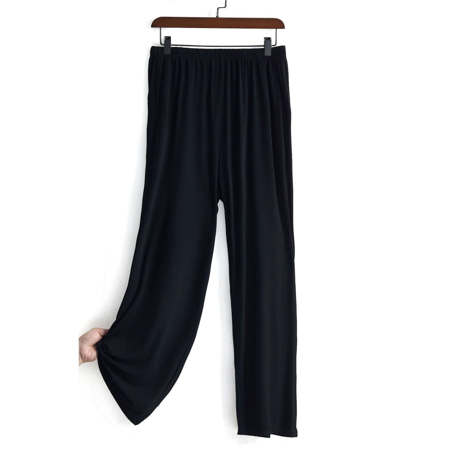 Pantalon décontracté à jambe large pour femme avec drapage à la maison