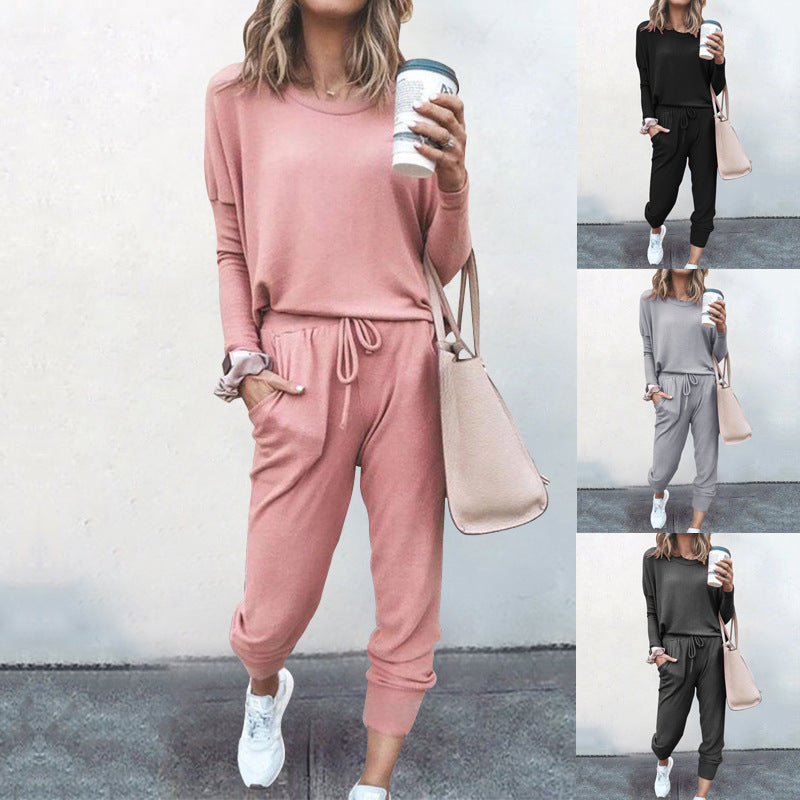 Women's Loose-fitting Solid Color Long Sleeves Casual Suits