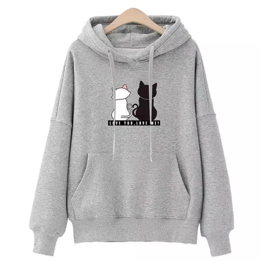 Women's Hooded Fleece-lined Thick Fashion Loose Pullover Sweaters