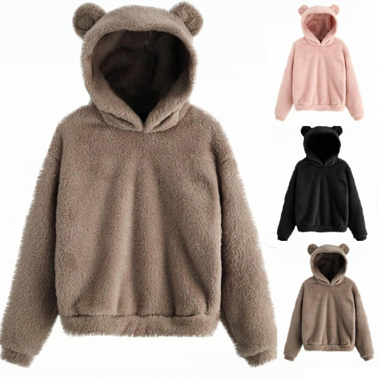 Classic Glamorous Fluffy Rabbit Hooded Warm Sweaters