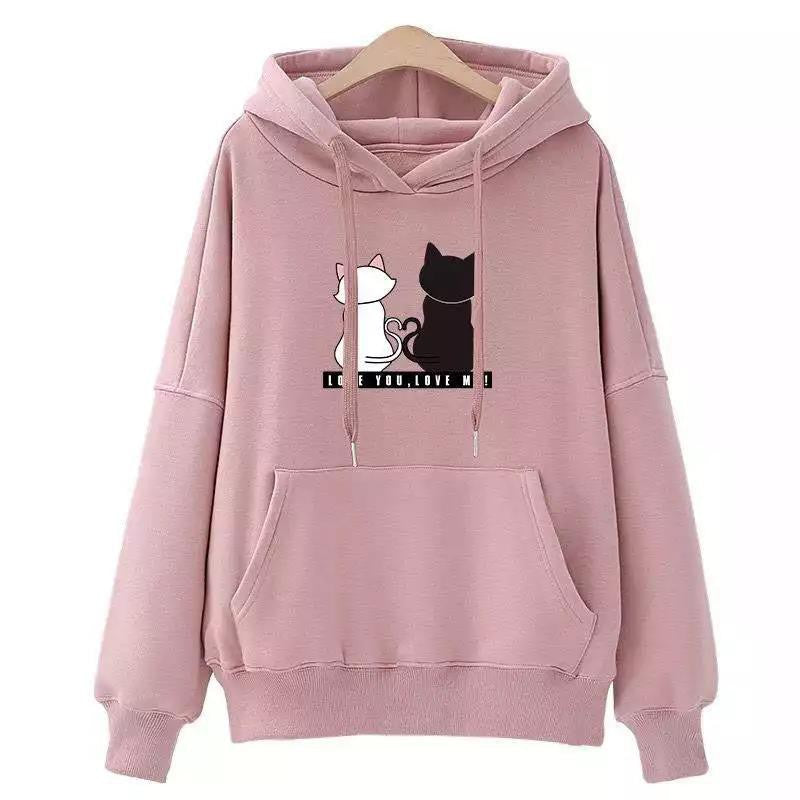 Women's Hooded Fleece-lined Thick Fashion Loose Pullover Sweaters