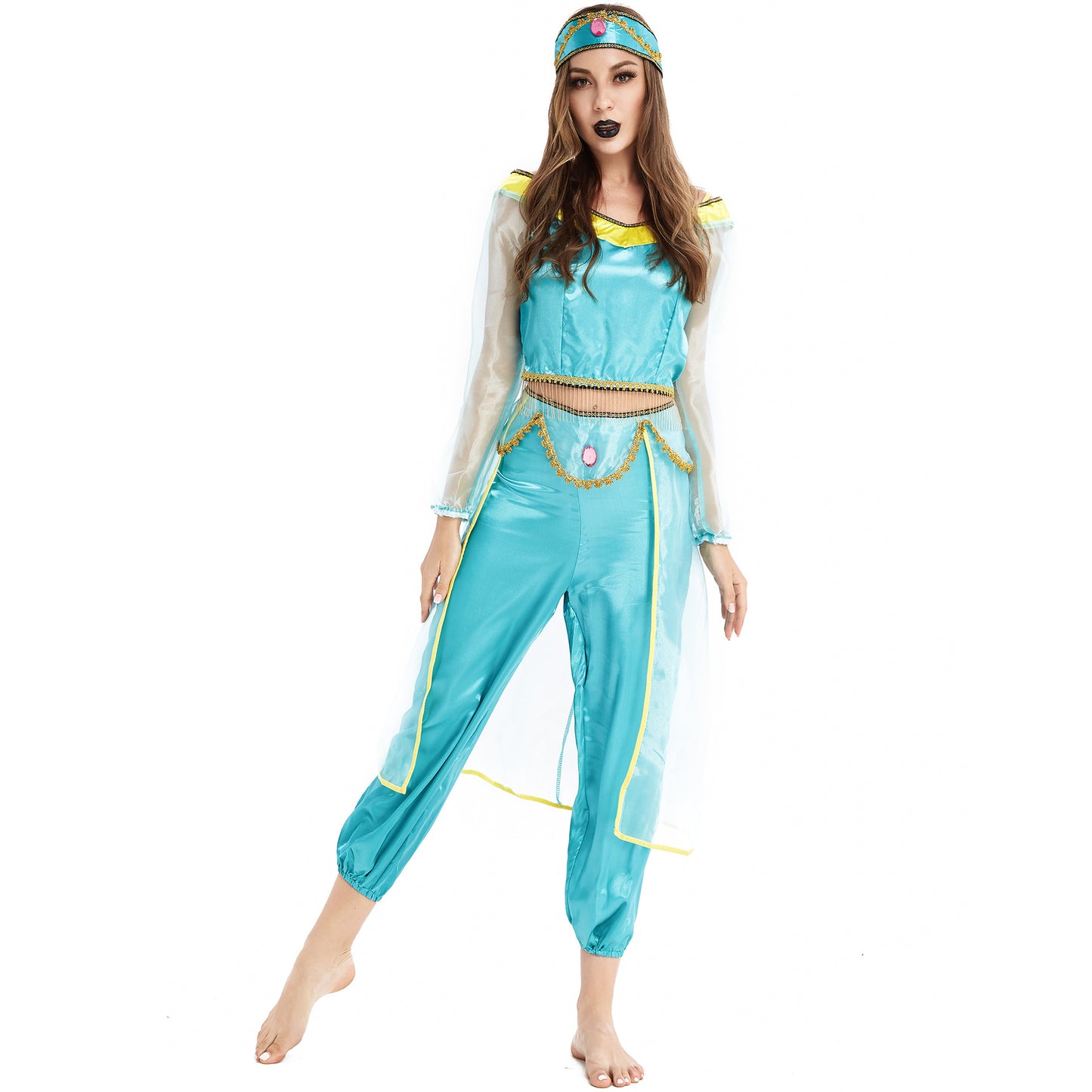 Attractive Lamp Princess Jasmine Halloween Dress Costumes