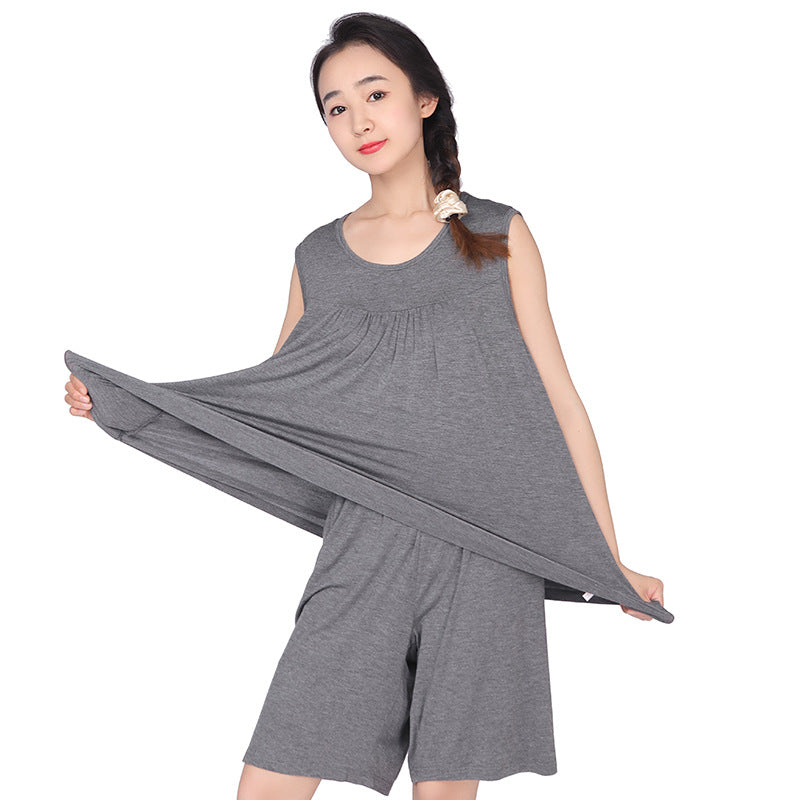 Women's Casual Loose Stretch Cotton Home Two-piece Plus Size