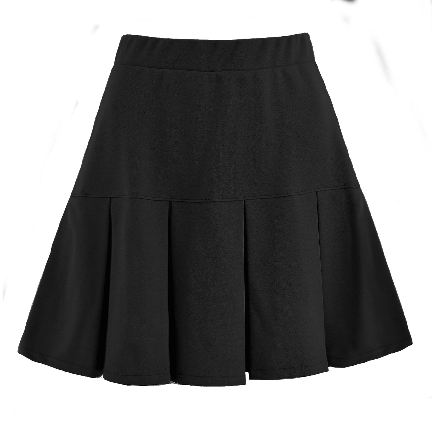 Women's Elastic High Waist Pleated Pure Color Skirts