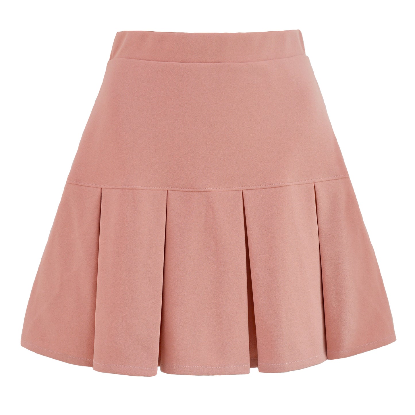 Women's Elastic High Waist Pleated Pure Color Skirts