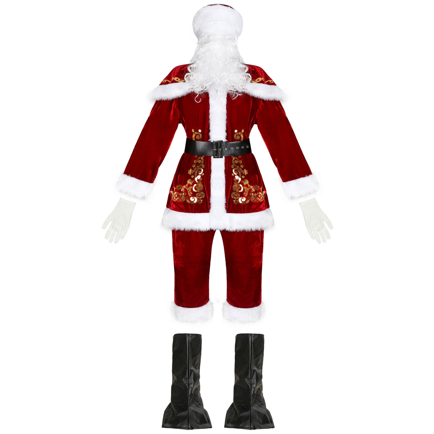 Ensemble de costumes de Noël pour hommes cool avec imprimé Père Noël