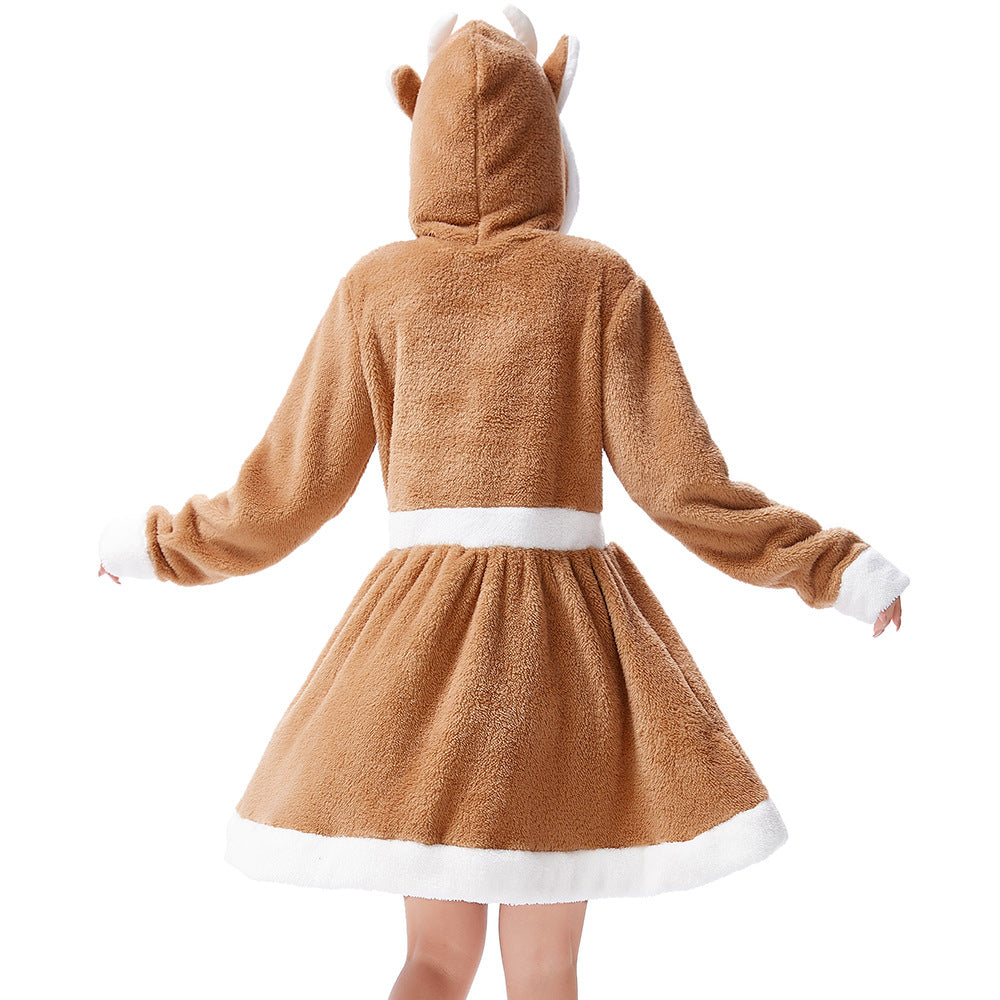 Robe d'animal mignon kaki élan costumes amples