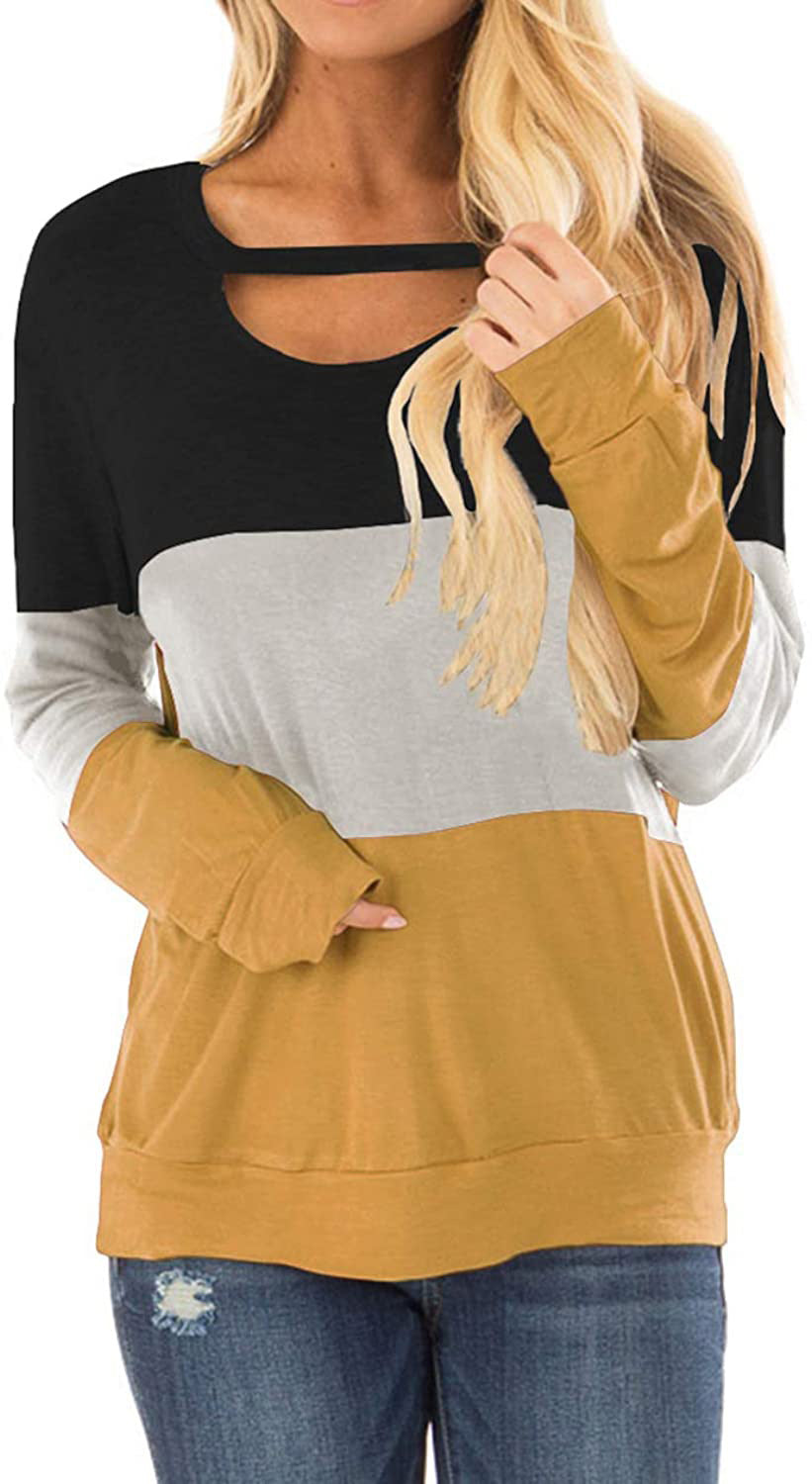 Women's Multicolor Hoodie Hollow-out Long Sleeve Round Sweaters