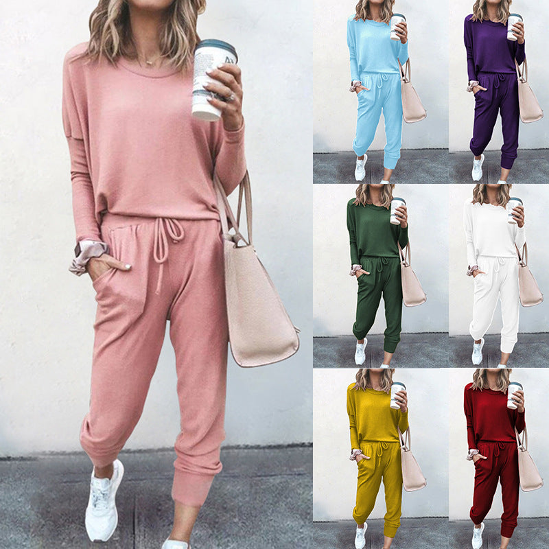 Women's Loose-fitting Solid Color Long Sleeves Casual Suits