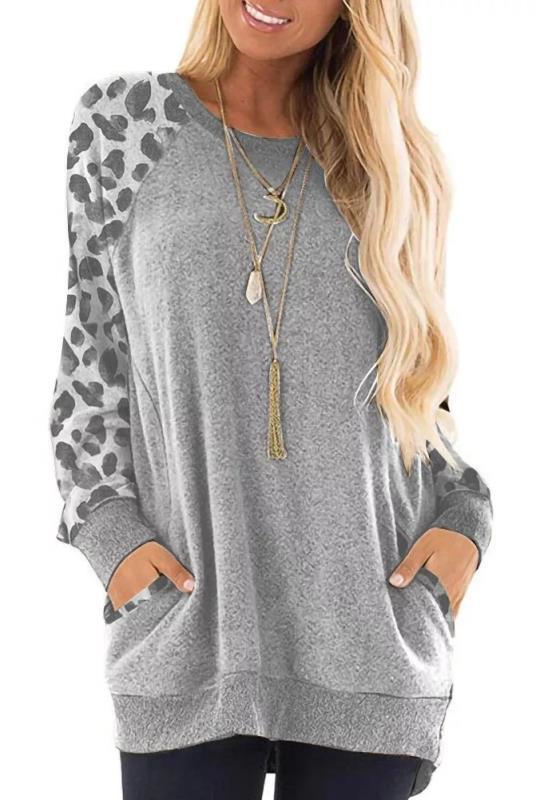 Women's Neck Color Pocket Long Sleeve Pullover Sweaters