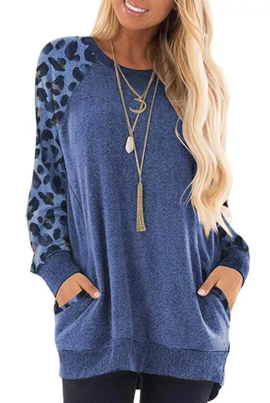 Women's Neck Color Pocket Long Sleeve Pullover Sweaters