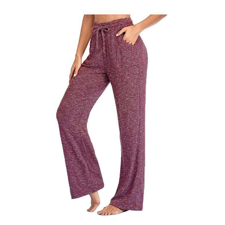 Pantalon de yoga décontracté polyvalent pour femme Pantalon à jambe large