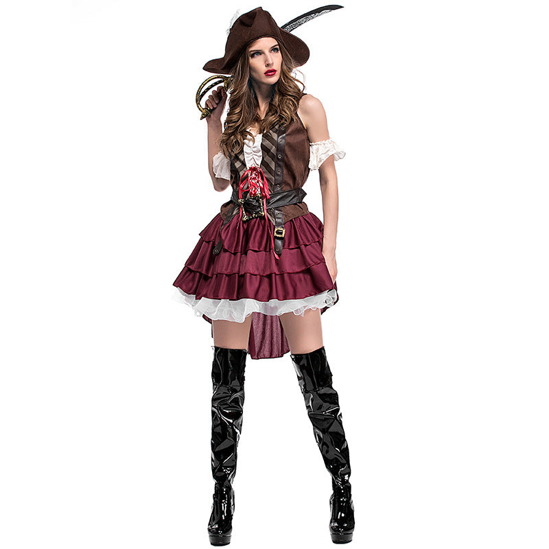 Costumes de jeu Pixel Halloween Pirate somalien féminin