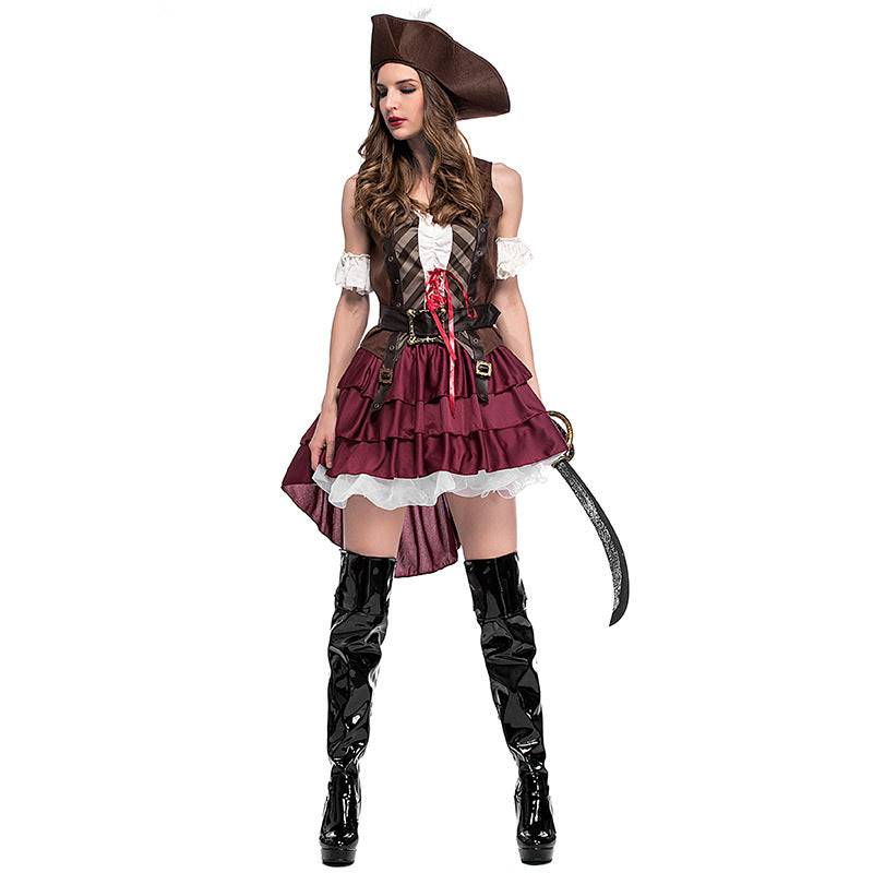 Costumes de jeu Pixel Halloween Pirate somalien féminin