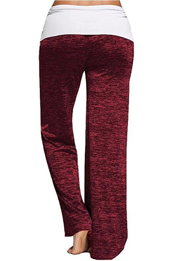 Pantalon de sport de yoga patchwork Pantalon décontracté d'extérieur