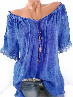 Women's Unique Summer Off-shoulder Short-sleeved T-shirt Blouses