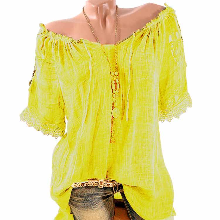 Women's Unique Summer Off-shoulder Short-sleeved T-shirt Blouses