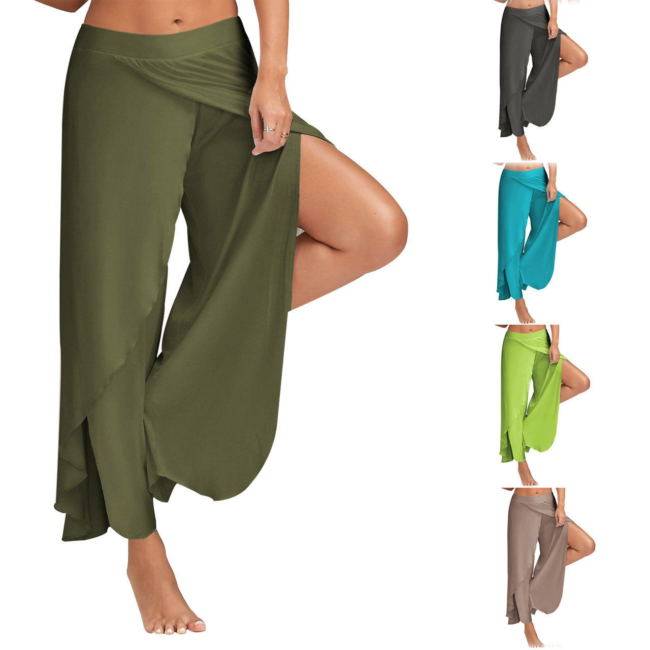 Pantalon de yoga à jambe large pour femme, couleur 8