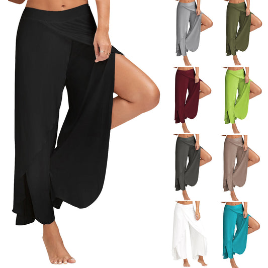 Pantalon de yoga à jambe large pour femme, couleur 8