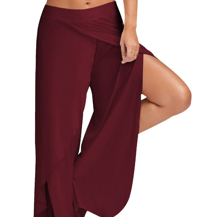 Pantalon de yoga à jambe large pour femme, couleur 8