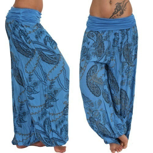 Comfortable Digital Printing Long Wide-leg Casual Pants