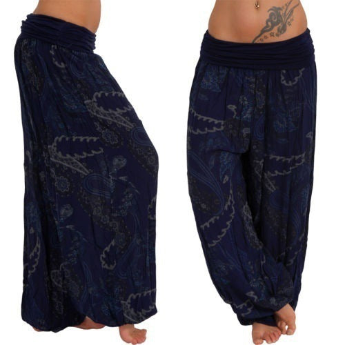 Comfortable Digital Printing Long Wide-leg Casual Pants