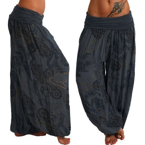 Comfortable Digital Printing Long Wide-leg Casual Pants