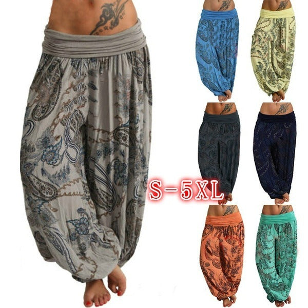 Comfortable Digital Printing Long Wide-leg Casual Pants