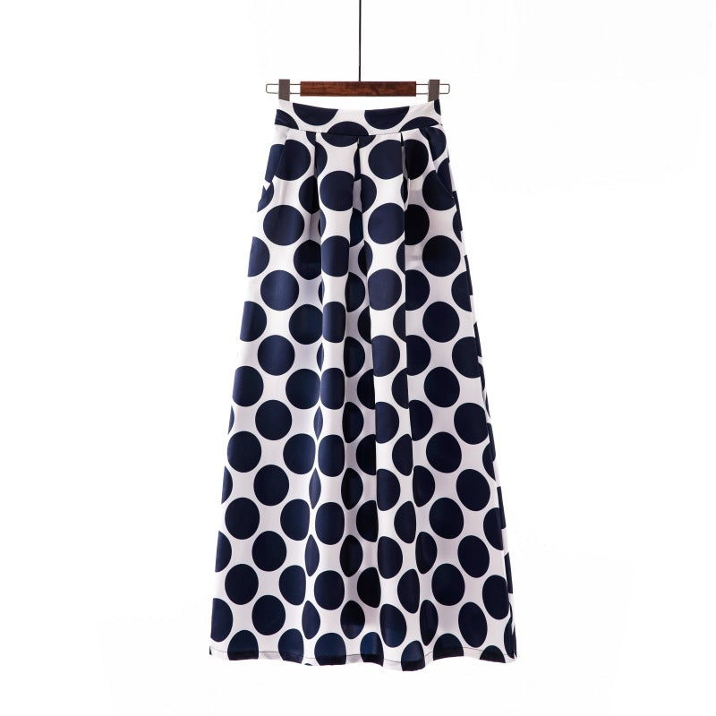 Women's Retro Dots Large Swing Dress Skirts